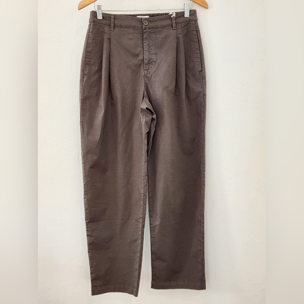 NWT || PISTOLA || Eden pants, pleats, roomy legs, olive green, pockets, sz S